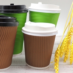 Cheap Design Price Double Ripple Wall Eco Coffee Disposable Paper Cup