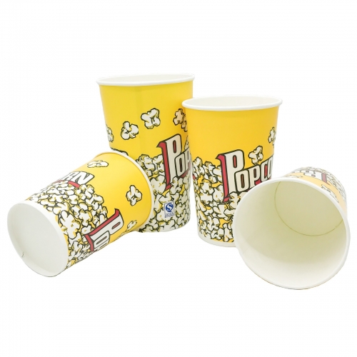 bicchiere di carta per popcorn con coperchio a cupola