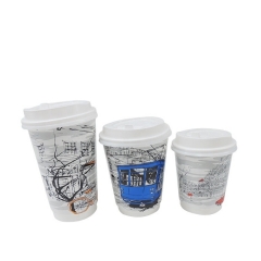 8oz/12oz/16oz Double Wall Paper Coffee Cup With Lid To Europe