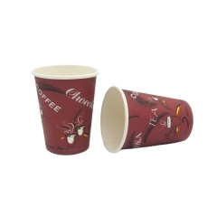 Fancy Food Grade 9oz Party Paper Cup With Printed Flower