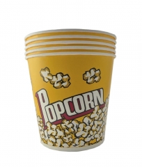 Lebensmittelechte 46OZ Popcorn Pappbecher mit Kuppeldeckel