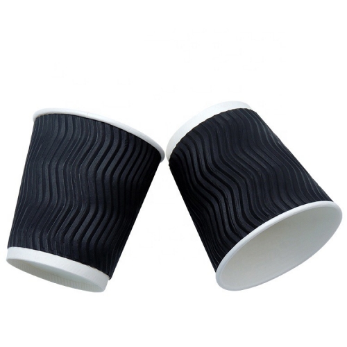 Vasos de papel de pared ondulados 100% biodegradables fabricante de China