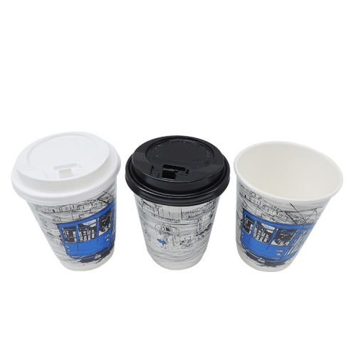 China Supplier New Double Insulated Paper Coffee Cup Designs With Lids