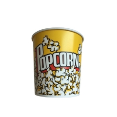 Coppa per popcorn in carta ecologica di grandi dimensioni gialla da 64 once