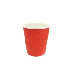 Wholesales Ripple Wall Paper Cup 8oz China Red