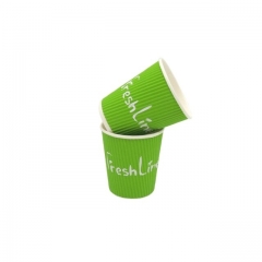 High Quality Disposable Green Ripple Wall Paper Cup