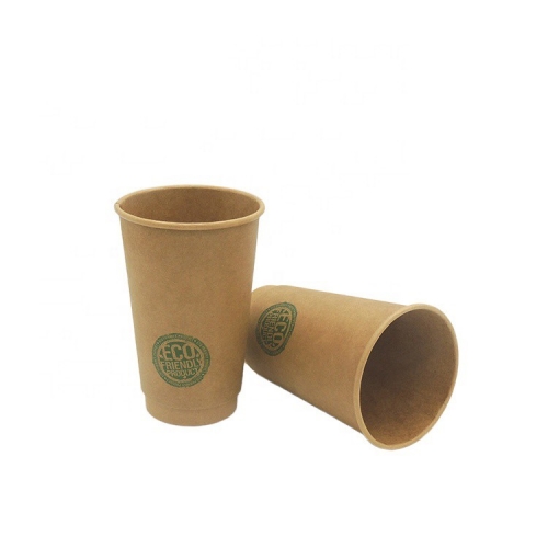 High Quality 16oz Kraft Double Wall Paper Cups Cartoon Cup