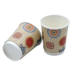 Tazas de café desechables de papel de pared doble de 8 oz con logotipo