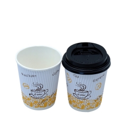 Custom best Design Disposable double wall ripple Coffee Espresso paper Cups
