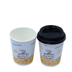 PersonalizadoMelhor Design descartável dupla parede ondulação Café Espresso Copos de papel