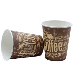 Logotipo personalizado impreso Eco amistoso taza de papel de café de pared simple de 8 oz