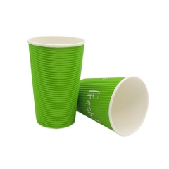 14 oz Large Eco Friendly Personalised Ripple Paper Cups