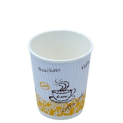 Échantillons gratuits 8oz ondulation papier peint tasses à café fabricant de porcelaine