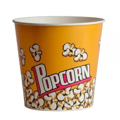 Lebensmittelechte 46OZ Popcorn Pappbecher mit Kuppeldeckel
