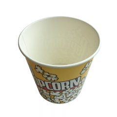 Coppa per popcorn in carta ecologica di grandi dimensioni gialla da 64 once