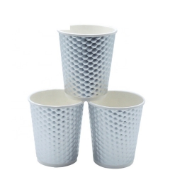 2020 New design Embossed double Paper Cup Ripple Wall Paper Coffee Cup