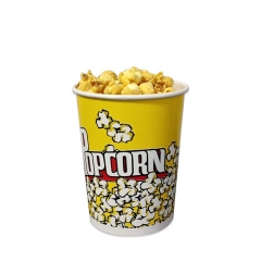 Secchio per popcorn stampato personalizzato con tazza di carta di pollo fritto usa e getta