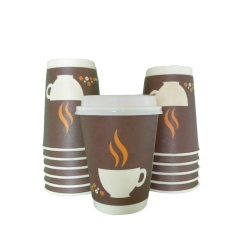 New Style Customized logo Printed Double Wall Paper Coffee Cup