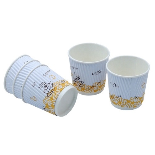 Hot Drink Custom Printed Disposable Ripple Paper Coffee Cup