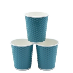 8oz Custom Printed Disposable Embossed Double Wall Paper Cup