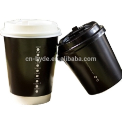 12oz Customized Double Wall Paper Coffee Cup With Lids