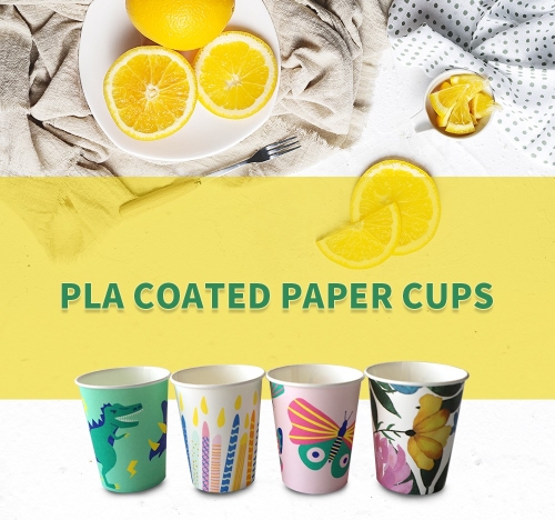 Vaso de papel desechable simple recubierto de pla