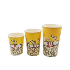 Film biodégradable grand seau en papier contenant du papier Popcorn Cup