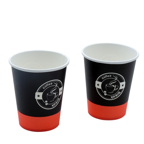 Custom Logo Printed Eco Friendly 8 OZ Single Wall Coffee Paper Cup