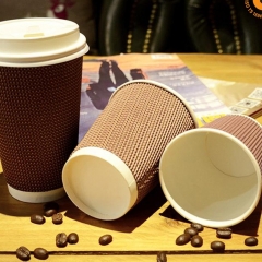 copos de café biodegradáveis ​​de toque perfeito impressos personalizados
