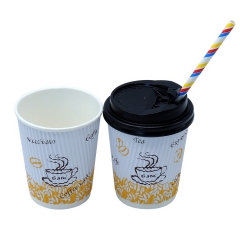 Muestras gratis el fabricante de China de las tazas de café del papel de empapelar de la ondulación de 8oz