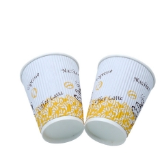 Hot Drink Custom Printed Disposable Ripple Paper Coffee Cup