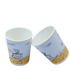 PersonalizadoEl mejor diseño de tazas de papel de café expreso desechables de doble pared con ondulación