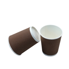 Tazza di carta da caffè ondulazione a doppia parete con design personalizzato da 4 once e 8 once e 12 once con coperchi