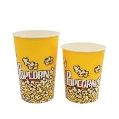 Yellow Popcorn Bucket Disposable Popcorn Cups