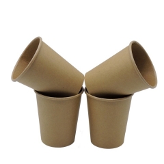 Taza desechable de papel Kraft de café caliente con tapa