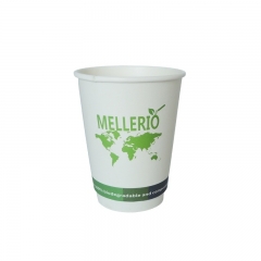 Tazza da caffè in PLA biodegradabile stampata personalizzata usa e getta per bevande