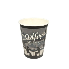 उत्तम गुणवत्ता 8oz डिस्पोजेबल ब्लैक पीएपर कॉफी कप