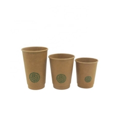 Tasses en papier Kraft à double paroi de haute qualité de 16oz