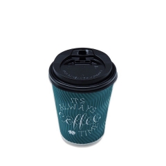 Custom Logo Ripple Wall Paper Cup with Lid