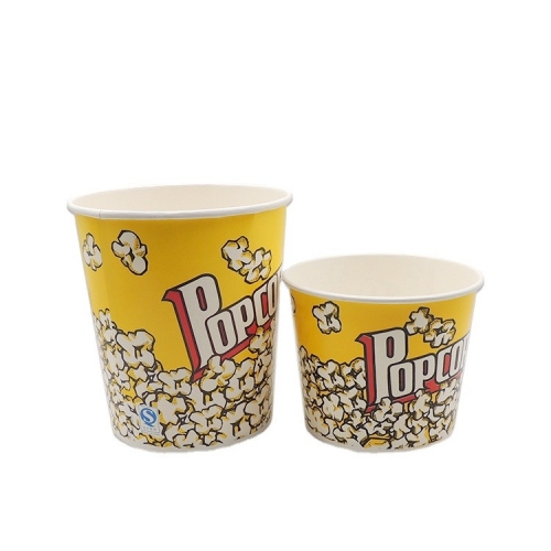Film biodégradable grand seau en papier contenant du papier Popcorn Cup