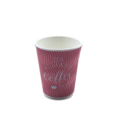 Custom Logo Ripple Wall Paper Cup with Lid
