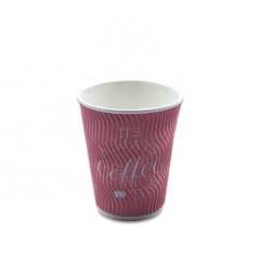 biodegradable Ripple Wall Paper Coffee Cups for custom printed