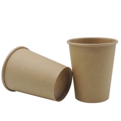 Vaso de papel Kraft impreso personalizado de 12 oz con tapa