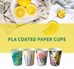 Vasos de papel de café recubiertos de PLA de pared simple biodegradables desechables
