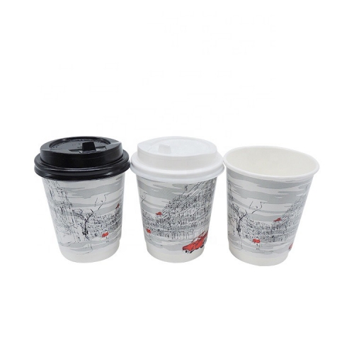Nuovi modelli di tazze da caffè in carta doppia con coperchi