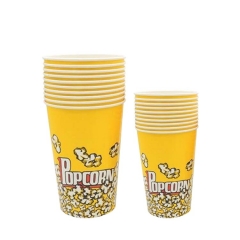 gelbe PopcornEimer EinwegPopcornPappbecher