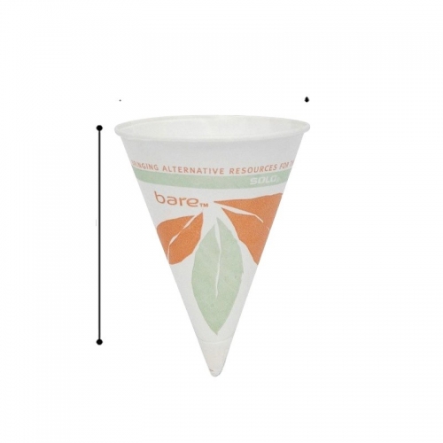 Taza de papel desechable impresa personalizada de cono de nieve de 6 onzas para beber en frío