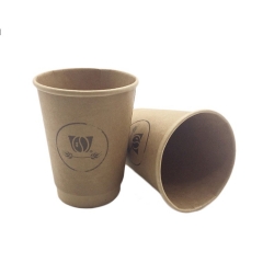 Tasse de papier kraft à double paroi de café de conception personnalisée