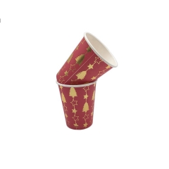 La Navidad de los vasos de papel de pared simple crea vasos de papel para requisitos particulares con revestimiento de PE
