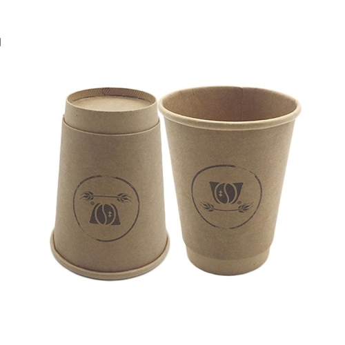 Индивидуальный дизайн кофе с двойными стенками из крафт-бумаги